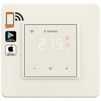 Терморегулятор для теплого пола c WI-FI управлением  с сенсорными кнопками terneo sx слоновая кость