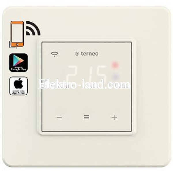 Терморегулятор для теплого пола c WI-FI управлением  с сенсорными кнопками terneo sx слоновая кость