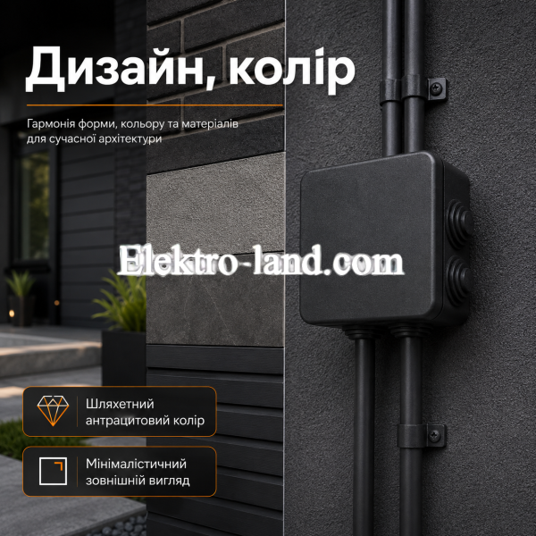 Распределительная коробка Neomax 85×85×40 мм герметичная открытого монтажа, черная (NX1144) Неомакс, IP54
