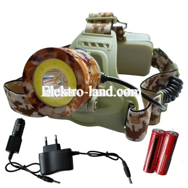 Фонарь налобный тактический MILITARY мощный светодиодный фонарик на голову аккумуляторный CH108