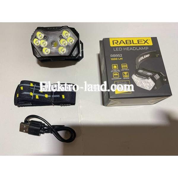 Фонарь налобный Rablex RB952 Красный Белый свет, Сенсор движения