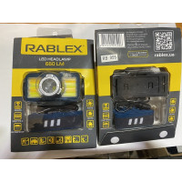 Фонарь налобный Rablex RB955, аккумулятор, жёлтый+белый+красный, T6+6*COB, Zoom, Sensor,  Type-C