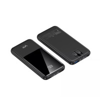 Повербанк Power Bank 10000 mAh — Veron PS1 & Type C & Lightning Cables — Black