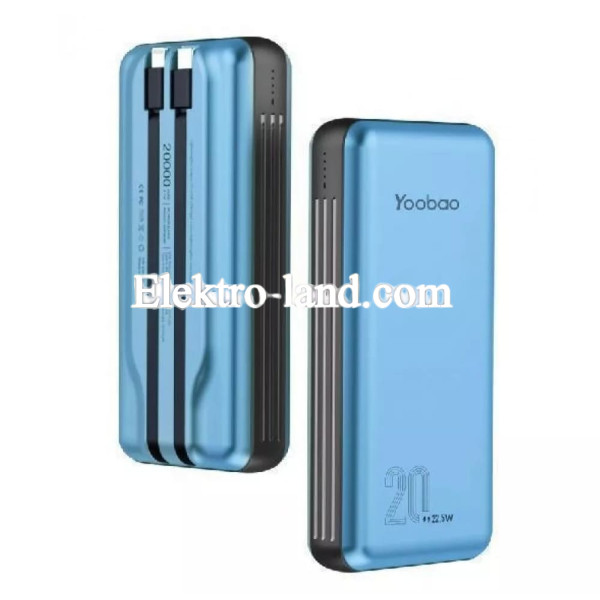 Повербанк Power Bank 20000 mAh - Yoobao LC6 22.5W+PD20W blue