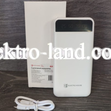Повербанк с фонариком ElectroHouse 10000 mAh type-c Белый (EH-P-01-W)