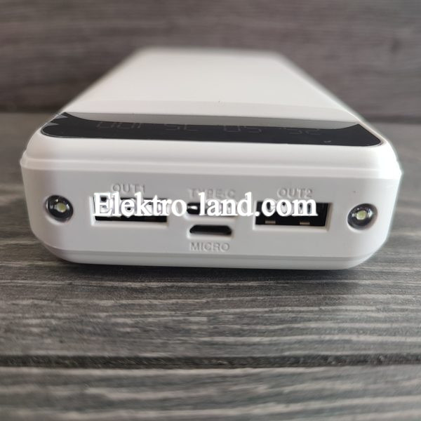 Повербанк Power Bank 20000 mAh с фонариком type-c Белый EH-P-02-W Electro House