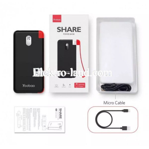 Повербанк Power Bank 10000 mAh - Yoobao-S10K black черный