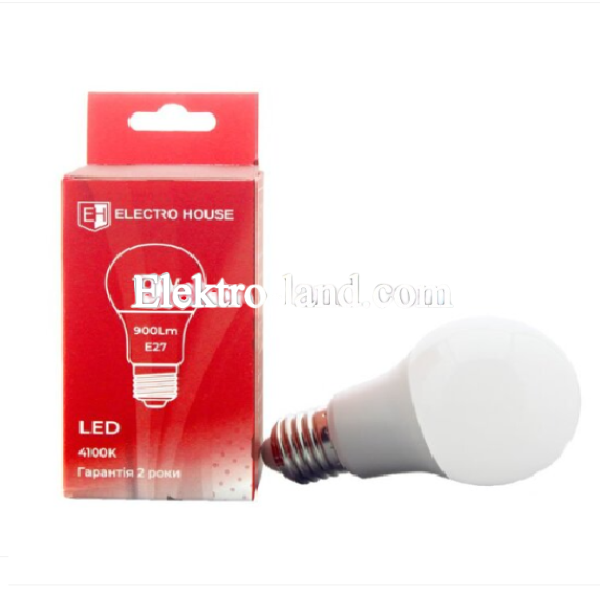 Светодиодная лампа electrohouse a60 10w e27 4100k EH-LMP-10A60