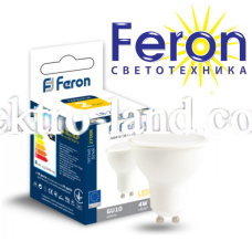 Светодиодная лампа feron gu10 4w 300lm 2700k 