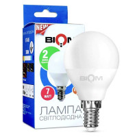 Светодиодная лампа Biom BT-566 G45 7W E14 4500 К нейтральный свет