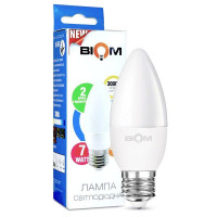 Светодиодная лампа Biom свеча теплый свет BT-567 C37 6W E27 3000 К  
