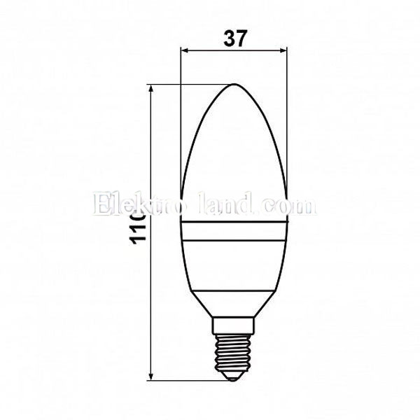 Светодиодная лампа Biom BT-570 C37 6W E14 4500 К нейтральный свет