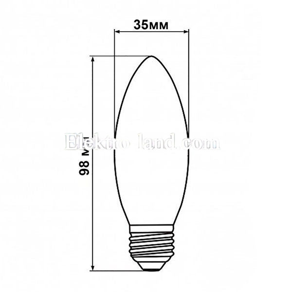 Светодиодная лампа Biom filament FL-306 нейтральный свет C37 4W E14 4500K  