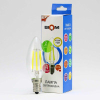 Светодиодная лампа Biom filament FL-306 нейтральный свет C37 4W E14 4500K  
