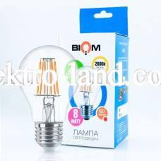 Светодиодная лампа Biom filament  теплый свет FL-311 А60 8W E27 3000K