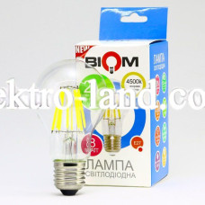 Светодиодная лампа Biom filament  нейтральный свет FL-312 А60 8W E27 4500K