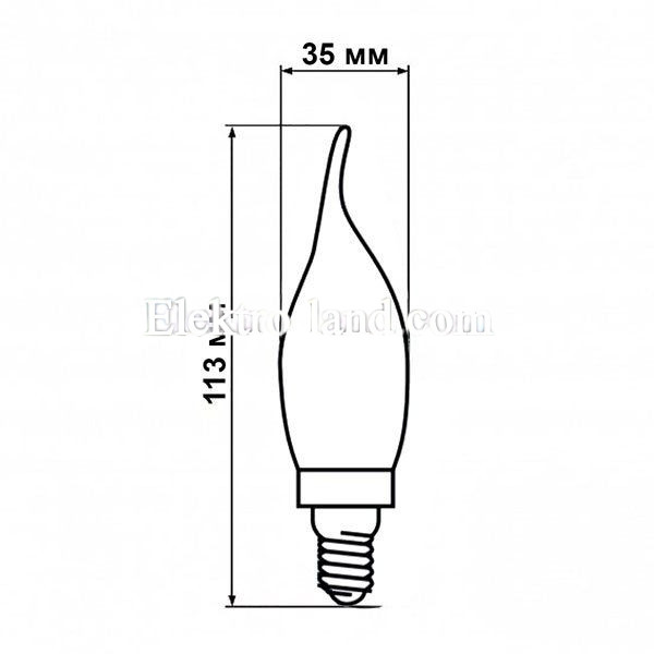 Светодиодная лампа Biom свеча на ветру filament  теплый свет FL-415 C35 LT 4W E14 2530K Amber 
