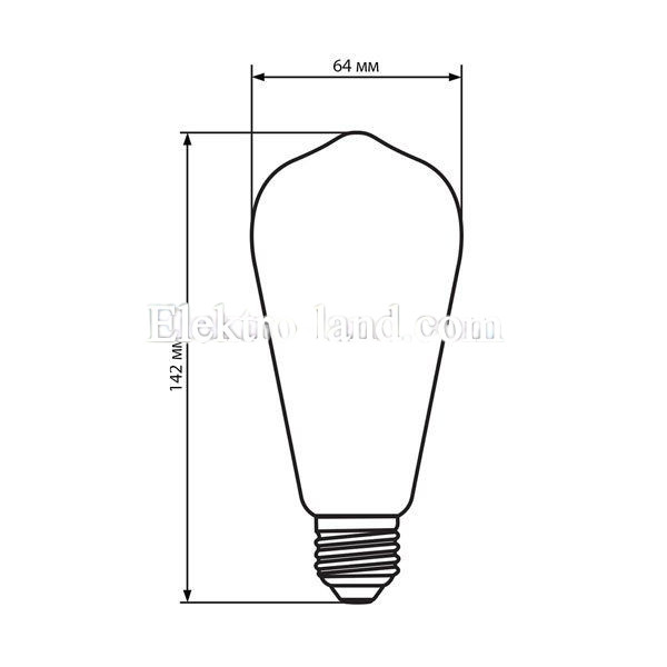 Светодиодная лампа Biom filament  теплый свет FL-418 ST-64 8W E27 2350K Amber
