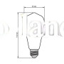 Светодиодная лампа Biom filament  теплый свет FL-418 ST-64 8W E27 2350K Amber