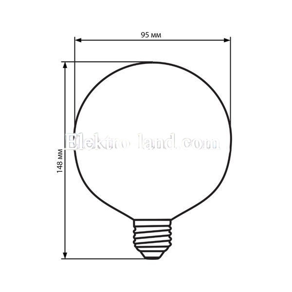 Светодиодная лампа Biom filament  теплый свет FL-420 G-95 8W E27 2350K Amber