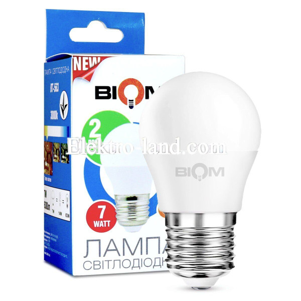 Светодиодная лампа Biom BT-563  теплый свет G45 6W E27 3000 К