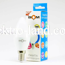 Светодиодная лампа Biom BT-569 C37 6W E14 3000 К  теплый свет